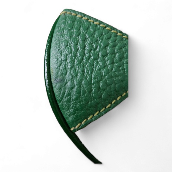 Louis Quatorze Paris Green Monogrammed Leather and Canvas Shoulder Bag. - Picture 9 of 9